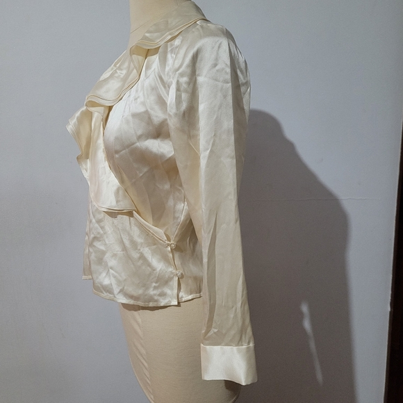 100% silk wrap poets blouse - Picture 2 of 6